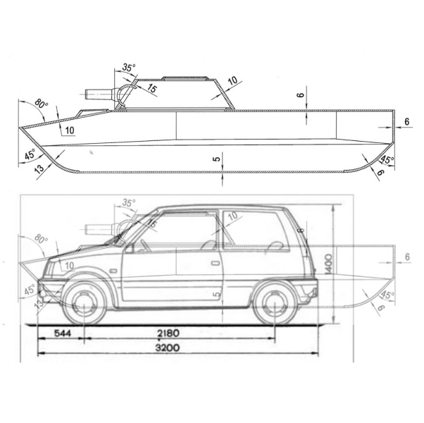 ПТ76 и Ока наложение бок мал
