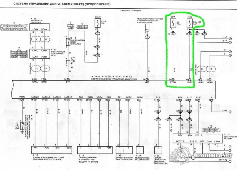 Электрическая схема тойота витц