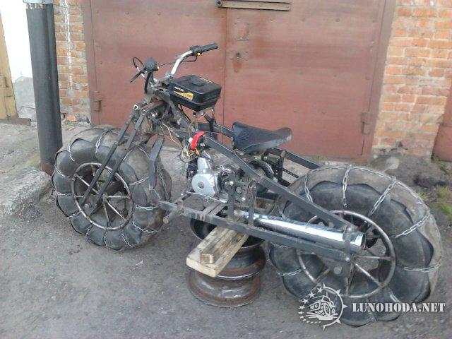 Снегоход из мопеда Альфа 110 кубов